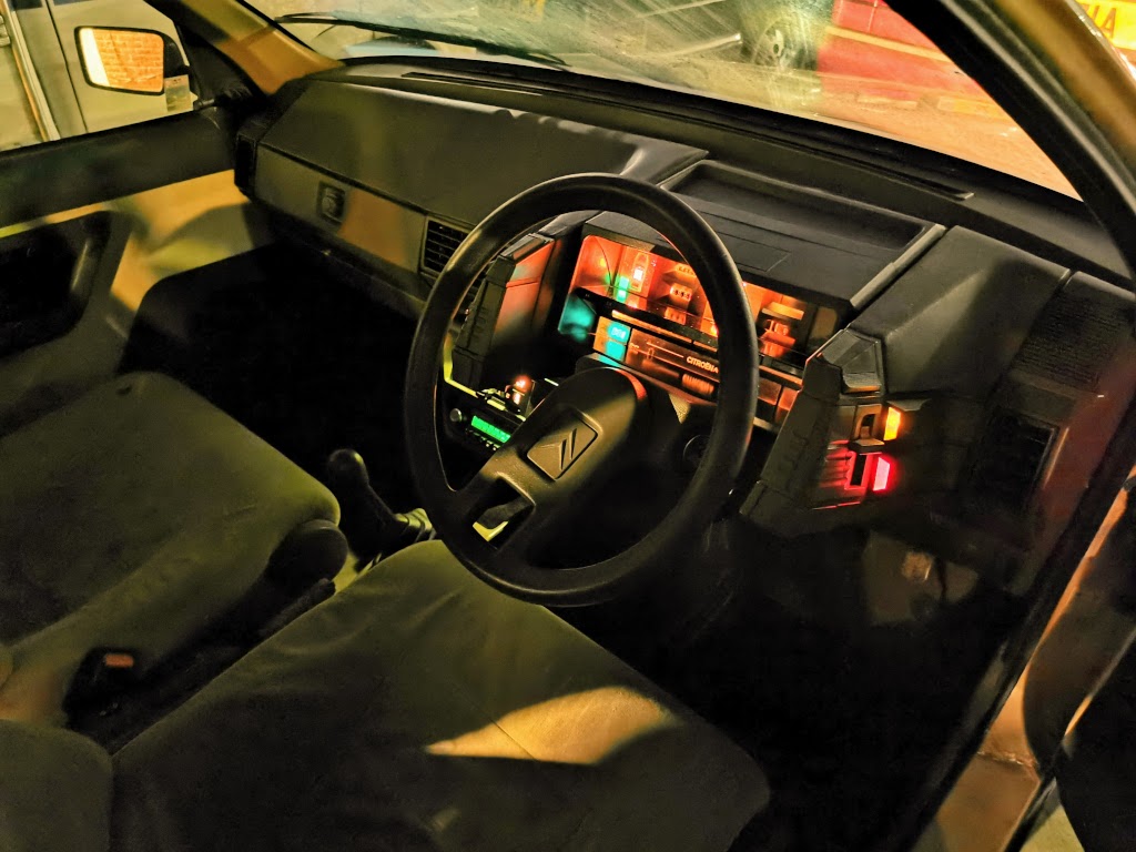 1983 Citroen BX14RE dash at night