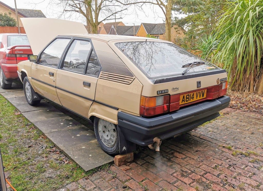 1983 Citroen BX14RE drying off after engine bay cleaning