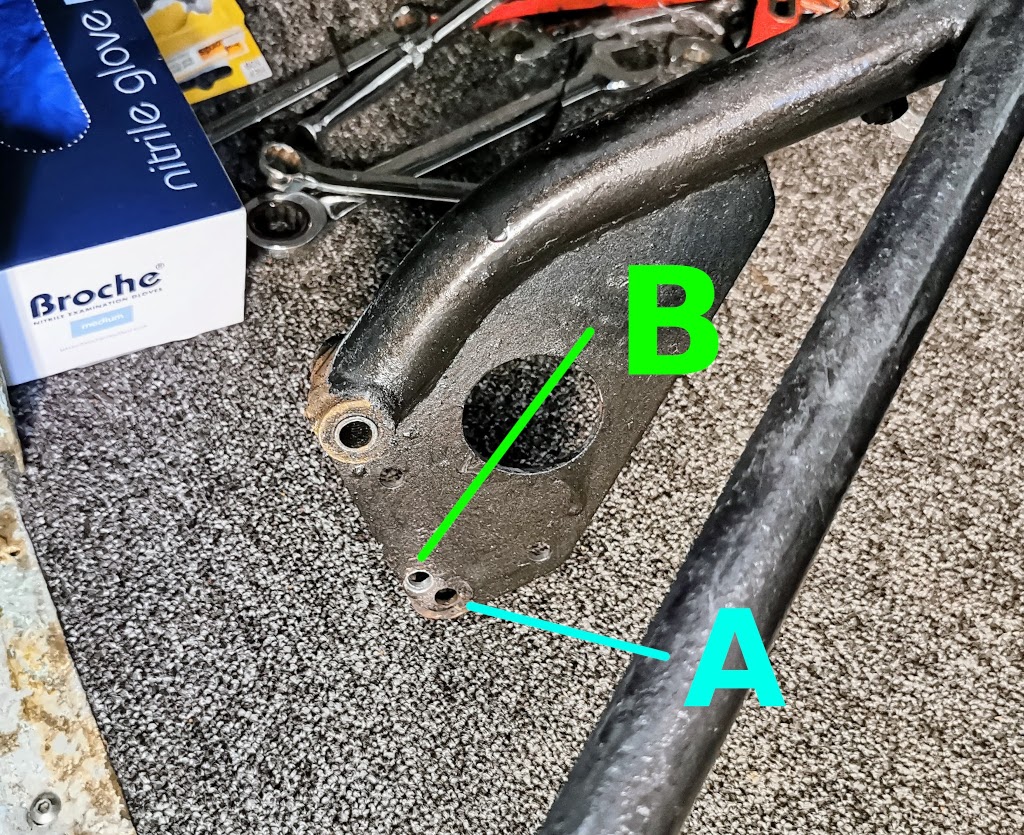 Image showing modification to brake actuator yoke