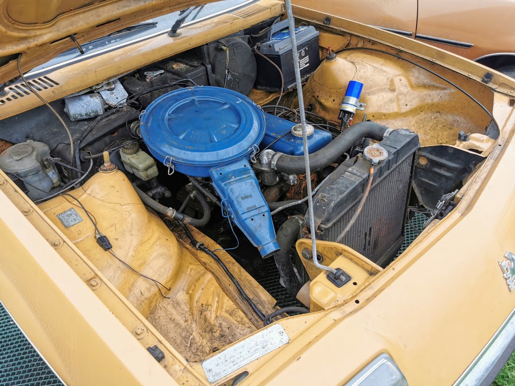 Offside view of engine bay in the 1978 Vauxhall Cavalier