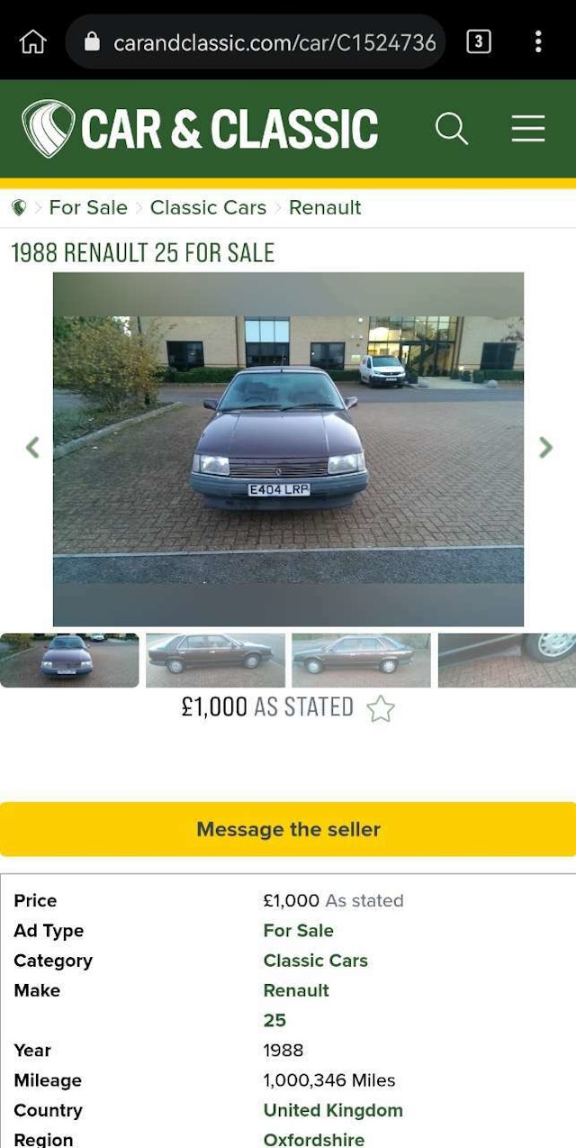 The advert on Car & Classic I was linked to