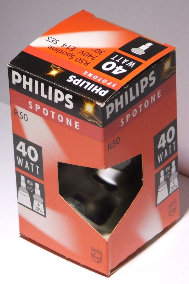 Philips Spotone R50 Spotline 30 Reflector Lamp - Lamp packaging