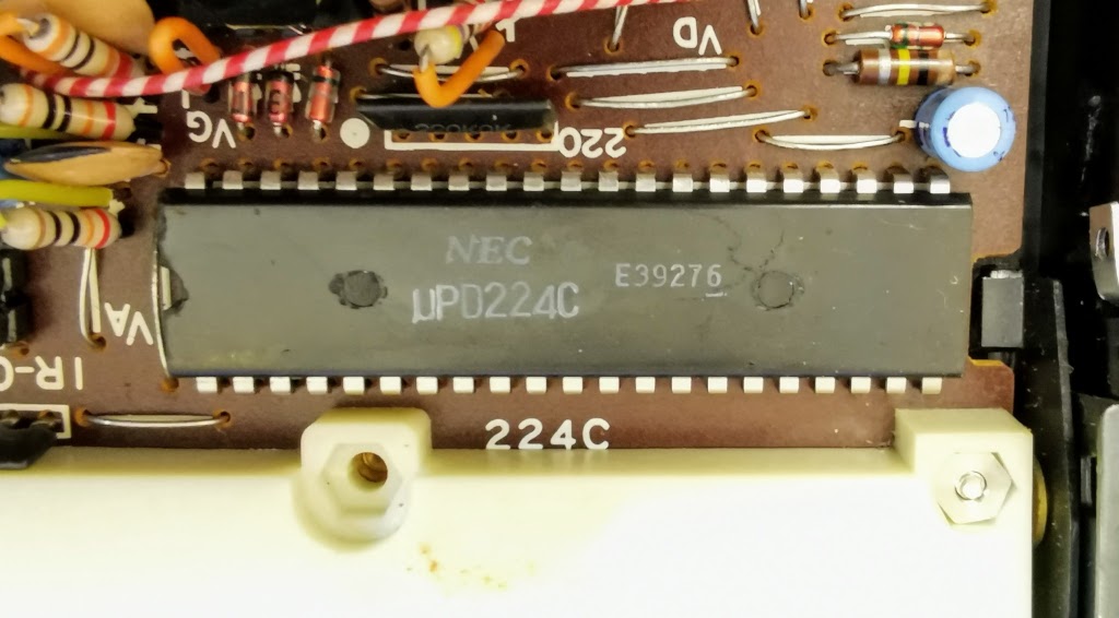 The NEC UPD224C calculator chip at the heart of the Sharp EL-808