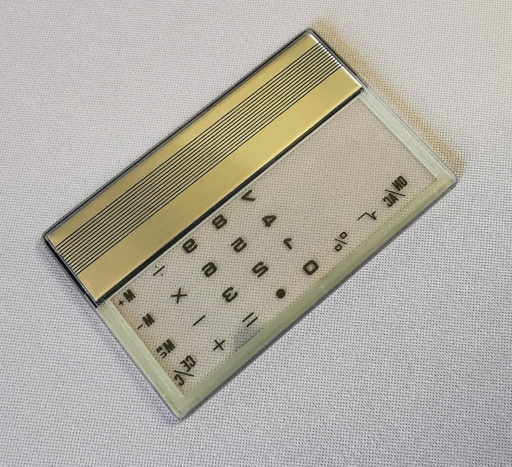 Rear of the case of the generic transparent calculator
