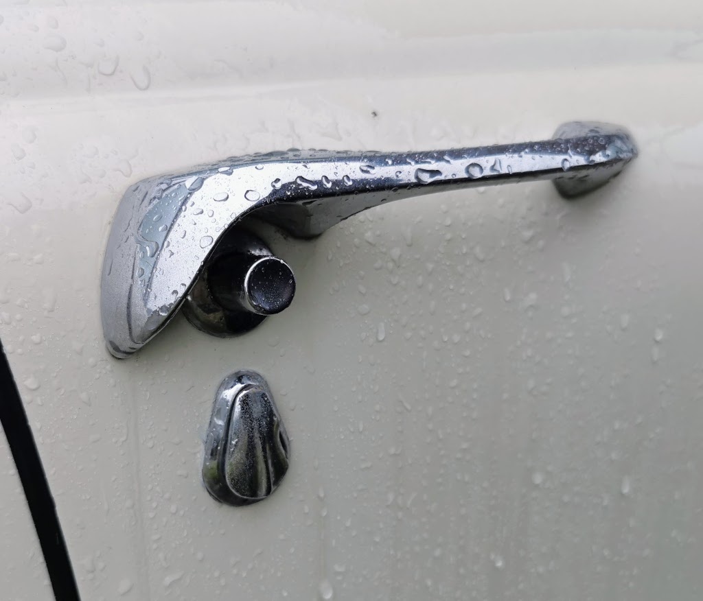 Detail of exterior door handles as fitted to a Rover P6