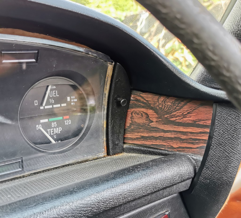 Detal of right hand side repainted dash trim piece