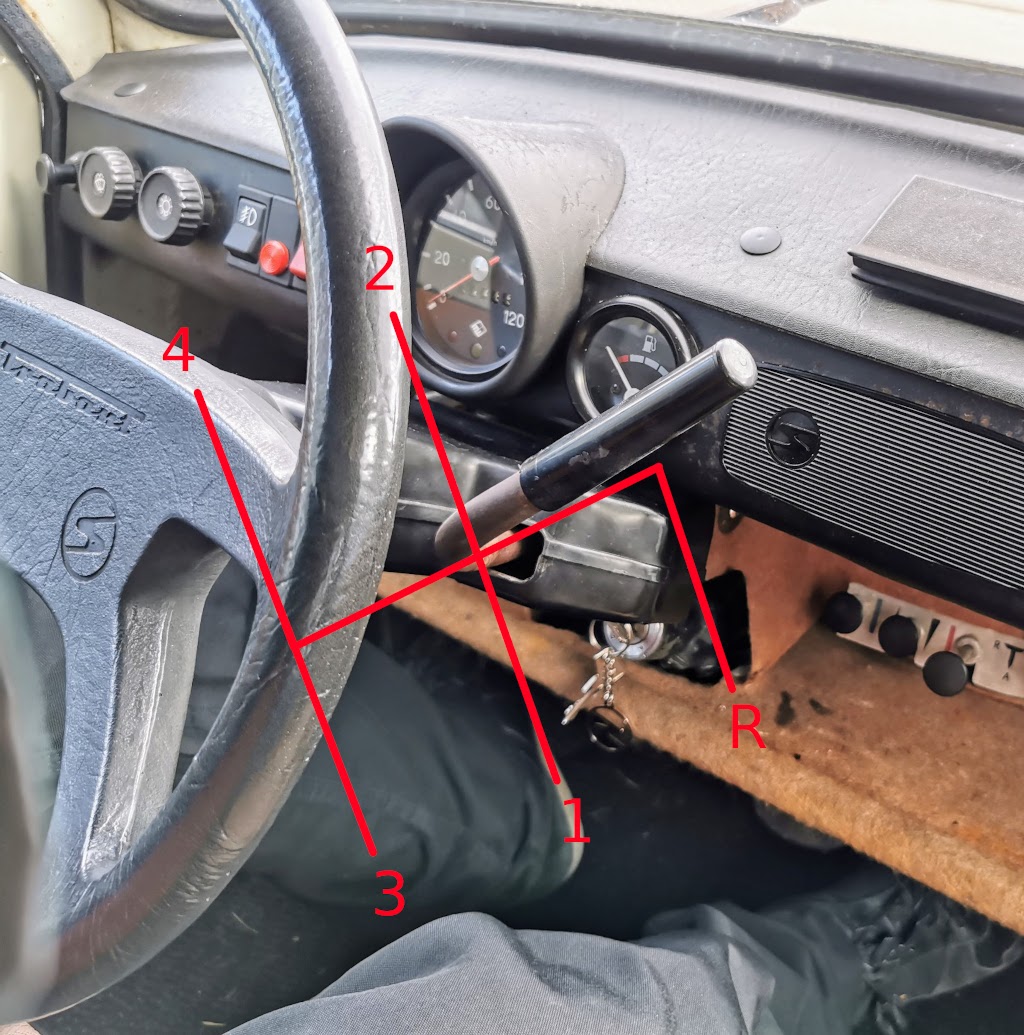 Trabant P601S Gear shift pattern 