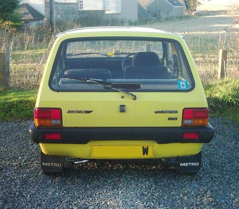 1981 Austin MiniMetro HLE in Snapdragon Yellow Rear View