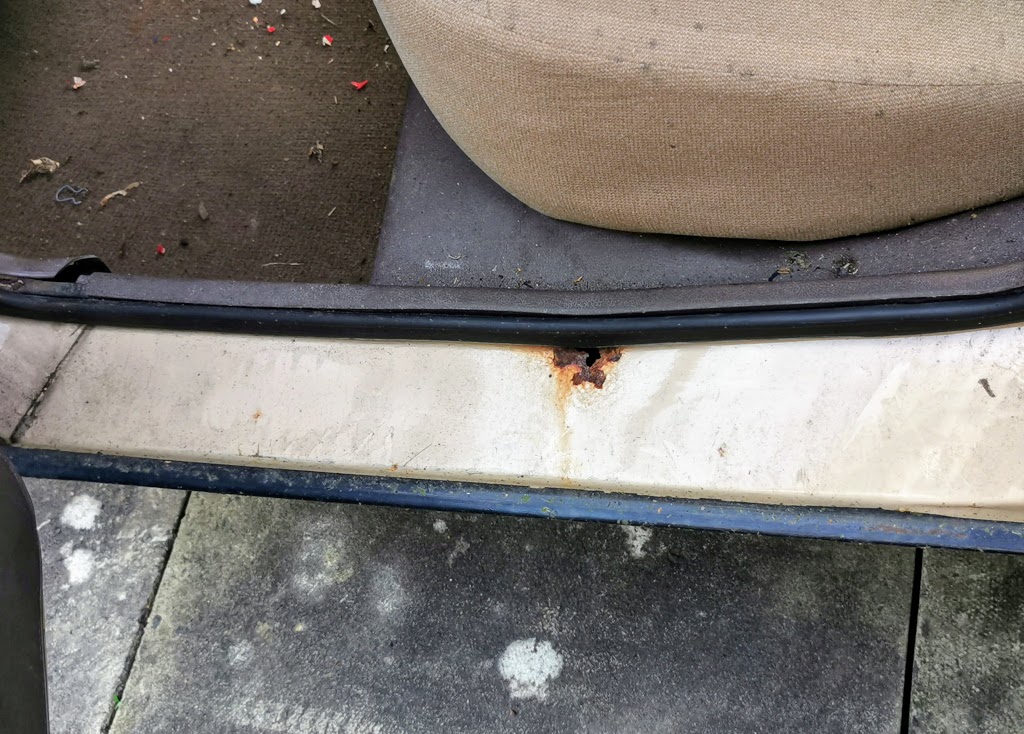Small area of rust on the NSR sill that will need to be attended to before an MOT happens