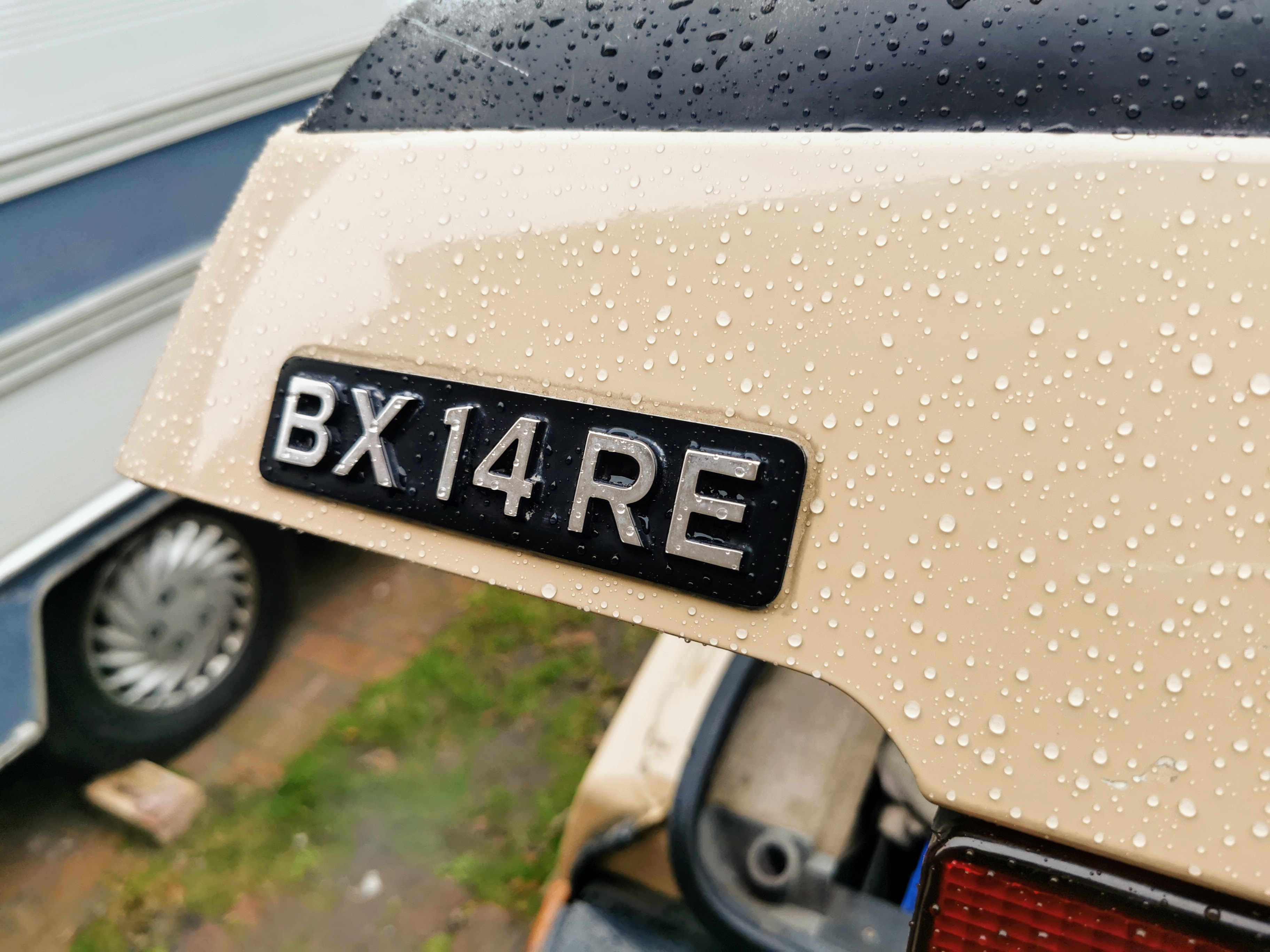 Water beading on freshly polished and waxed Citroen BX14RE