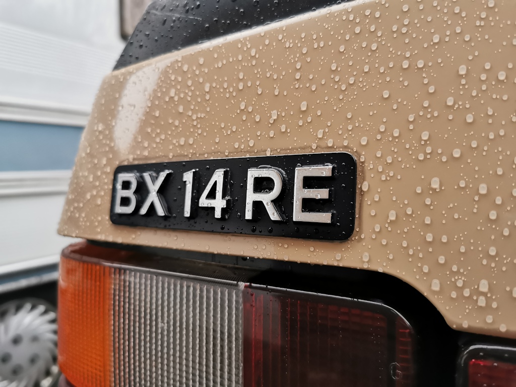 Water beading on freshly polished and waxed Citroen BX14RE