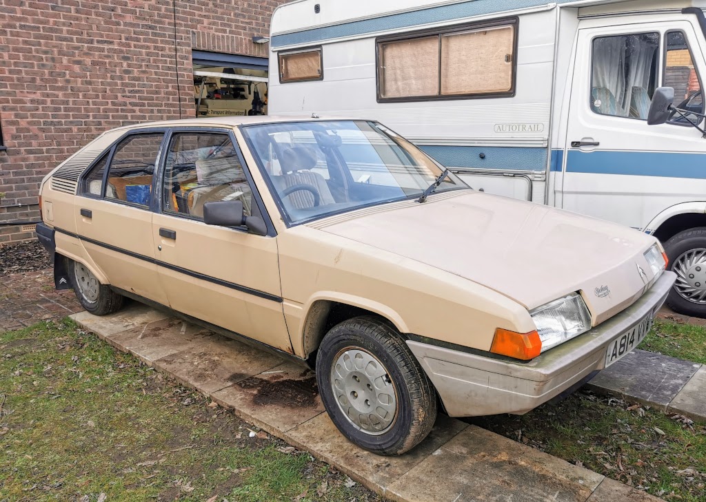 1983 Citroen BX14RE with factory wheel trims refitted OSF