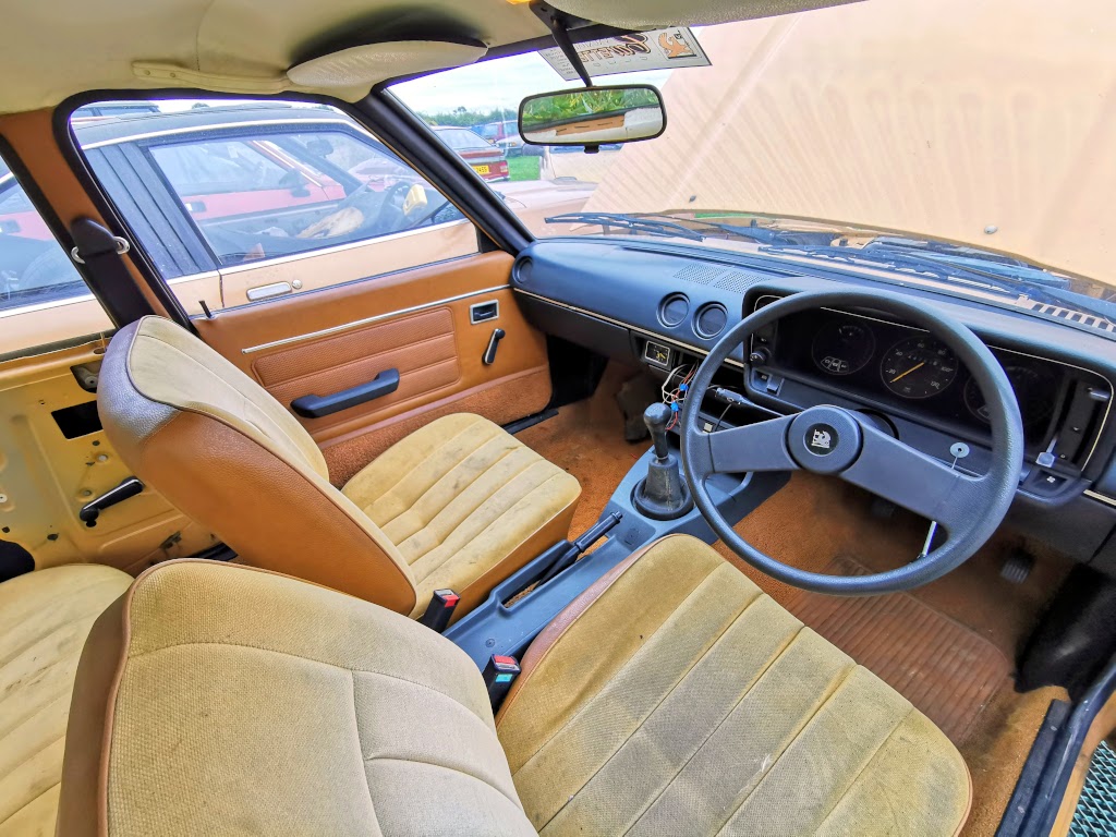 Interior view of the Cavalier in the original condition from the front right