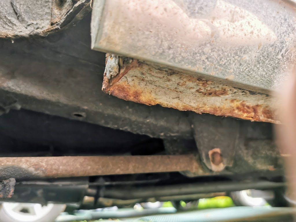 General condition of the offside rear sill on the 1978 Vauxhall Cavalier