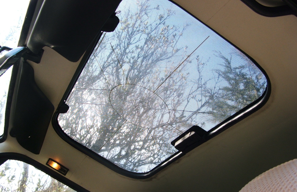 Detail of radio antenna integrated into sunroof of a Skoda Rapid, also common fitment on the Estelle