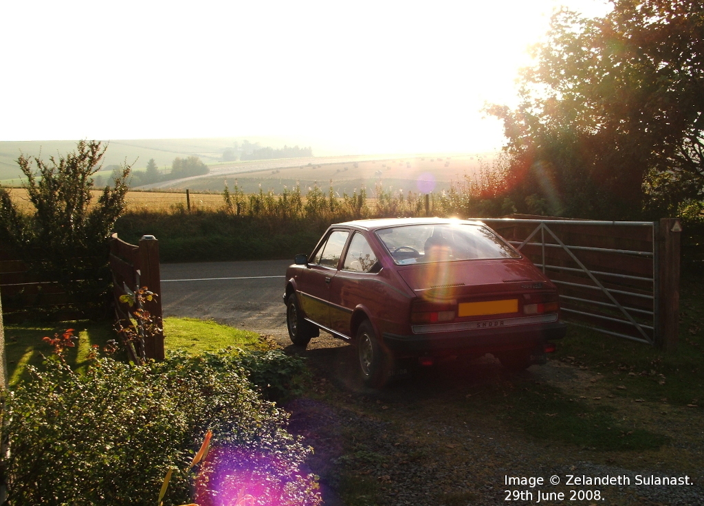 1991 Skoda 135 RiC rear view at sunset