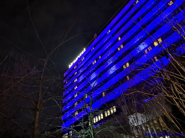 Hammersmith London Novotel Hotel at night