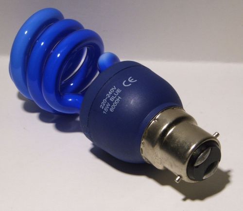 Impact Color Spiral 15W Blue Compact Fluorescent Lamp - Detail of lamp cap