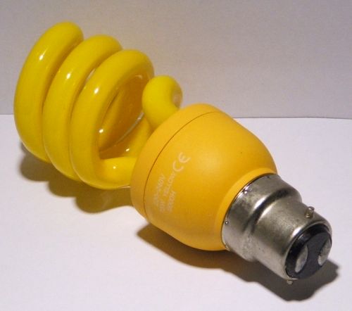 Impact Color Spiral 15W Yellow Compact Fluorescent Lamp - Detail of lamp cap