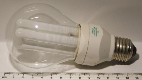 Marathon Electronic 11W/827 GLS Shaped Compact Fluorescent Lamp - Shown adjacent to a ruler for scale
