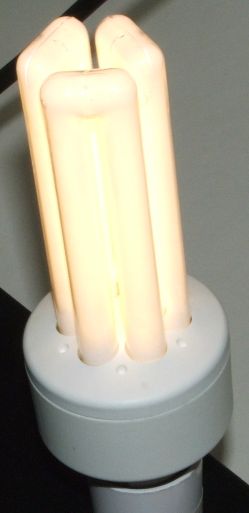 Osram Dulux EL Vario 23W/41-827 Self-Dimming Compact Fluorescent Lamp - Overview of lamp while lit