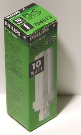 Philips Master PL-C 10W 827/2P Ecotone Compact Fluorescent Lamp - Overview of lamp packaging