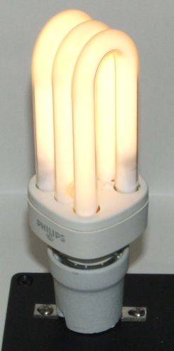 Philips PL E-T Pro 23W Warm White E27 Compact Fluorescent Lamp - Overview of lamp while lit