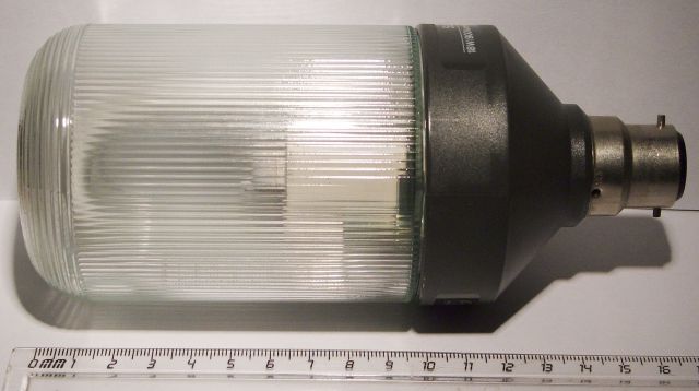 Philips SL*18 Prismatic Compact Fluorescent Lamp - Shown next to a ruler to show length of lamp