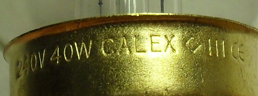 Calex Rustiek 40W Decorative Lamp - Detail of text stamped into lamp base