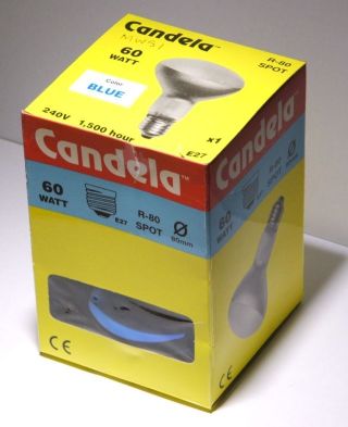 Candela R-80 Spot Blue Reflector Lamp - Overview of lamp packaging