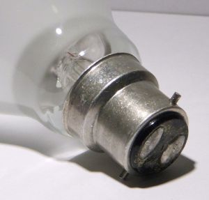 Easydim 60W Pearl Self-Dimming Lightbulb - Detail showing heat shield in lamp neck