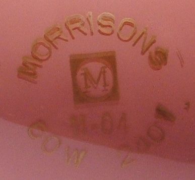 Morrisons 60W Red Coloured Lamp - Detail of text printed on lamp crown