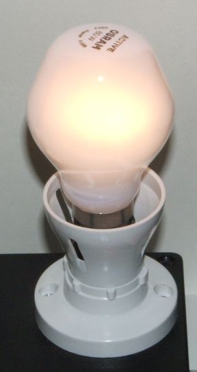 Osram Active 60W Day White Colour Corrected Lamp - Lamp shown while alight