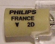 Philips DXX/13162 Linear Halogen Projector Lamp - Detail of text printed on lamp end cap (1/2)
