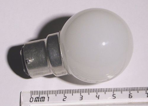 BELL Outdoor Round Bulb LED Coloured Lamp - Showing size of lamp
