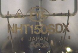 Iwasaki Eye NHT150SDX White SON Lamp - Detail of text printed on lamp