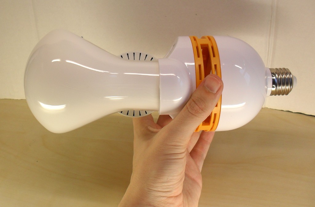 Jacksta 40W 500K Induction Lamp - Detail showing unusual shape of the discharge vessel (1/2)