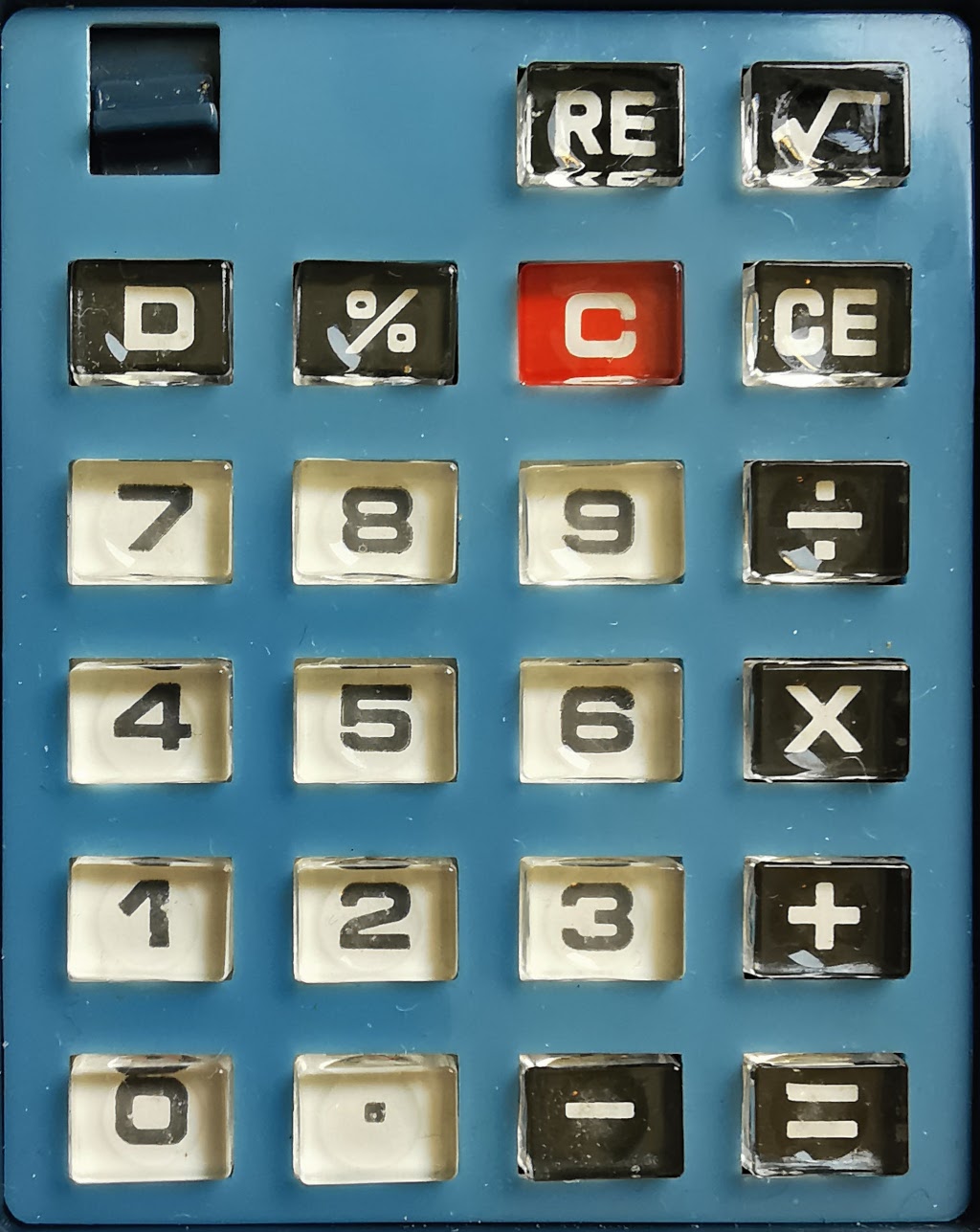 Close-up of keypad on Prinztronic Mini 7 Calculator