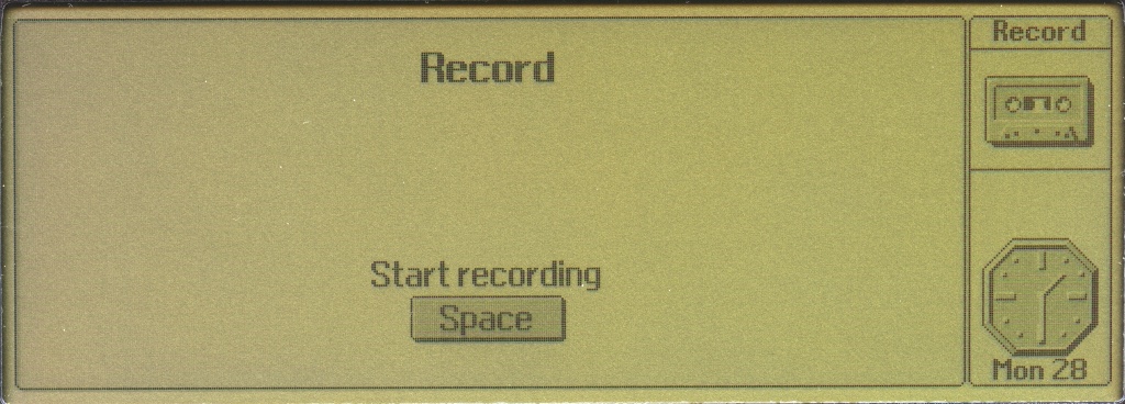 The voice recorder application on an Acorn Pocket Book II