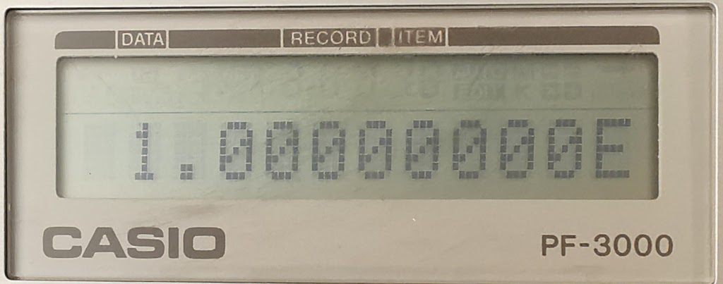 Casio PF-3000 Calculator Display Showing Overflow Condition