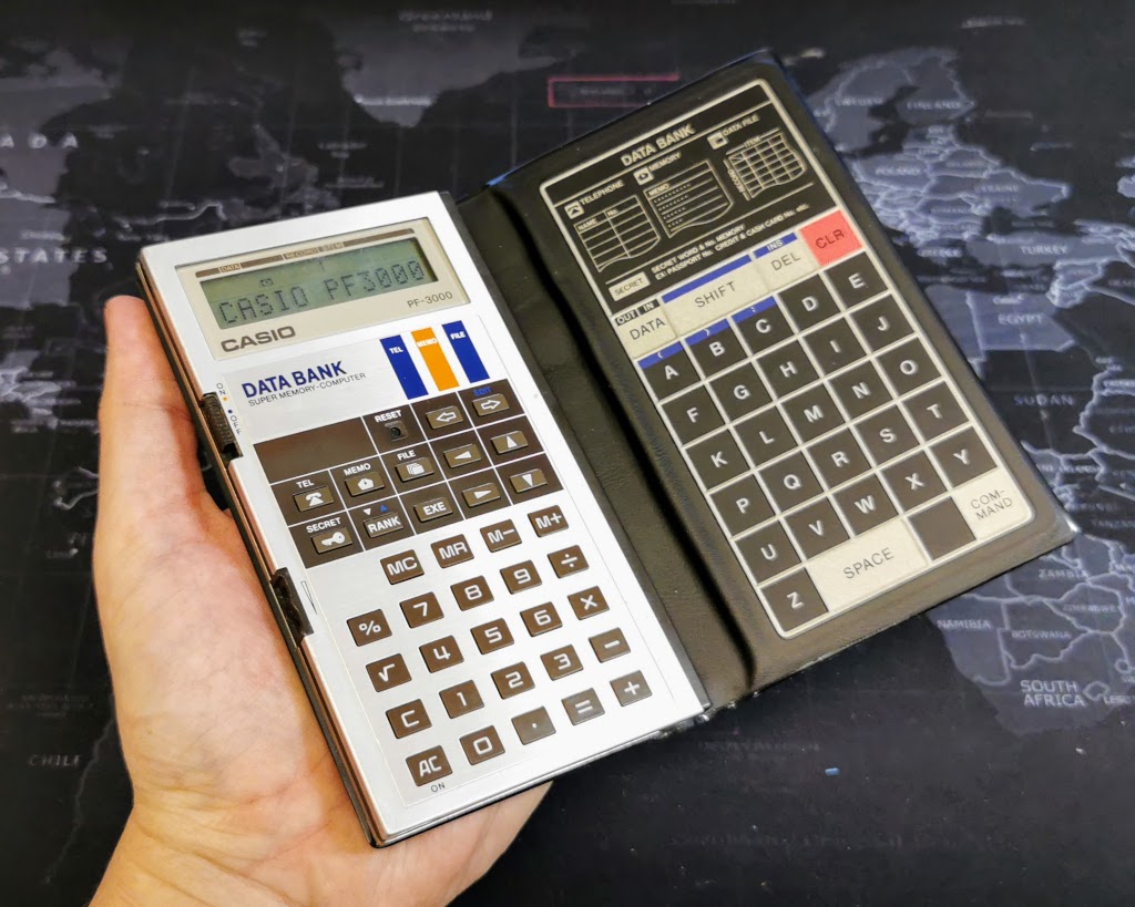 General View of Casio PF-3000 In Hand for Scale