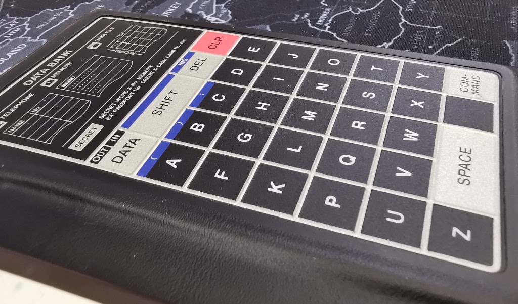 Casio PF-3000 text input keypad closeup