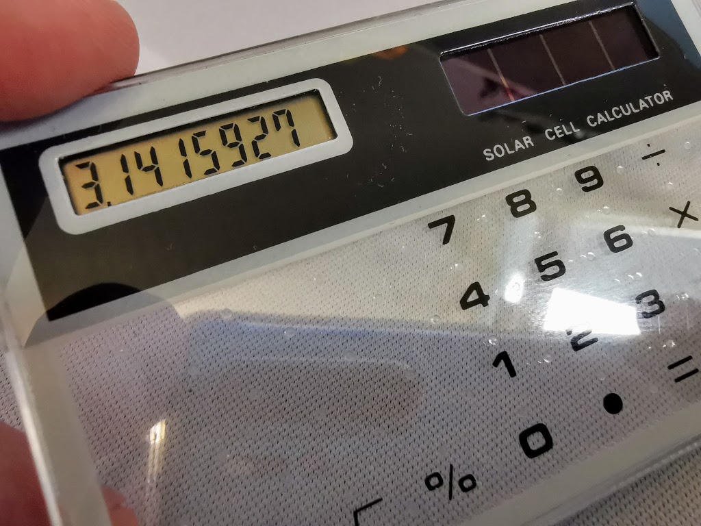 General closeup of the generic transparent calculator