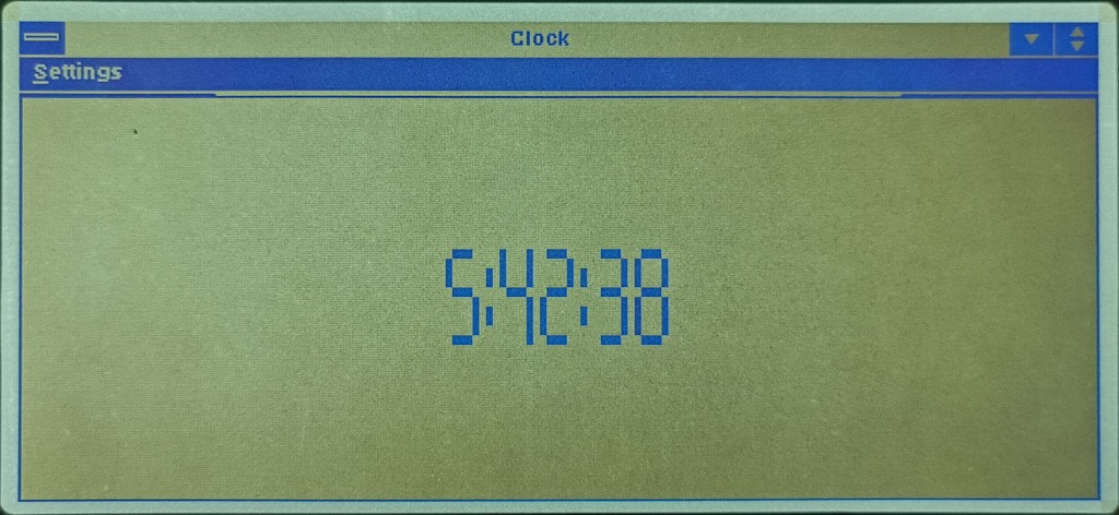 Windows Clock 3.0 Running in digital mode on a Toshiba T1200
