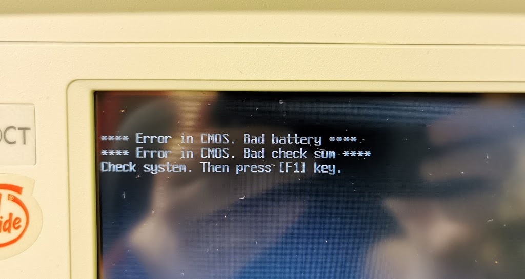 Standard error message Toshiba machines of this era present if the RTC battery is flat